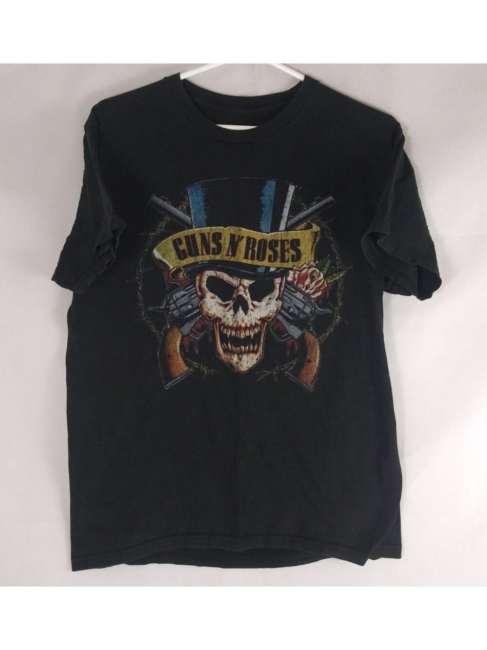 Bravado Guns N Roses Skull Wearing Top Hat 100% Cotton Graphic T-Shirt Medium